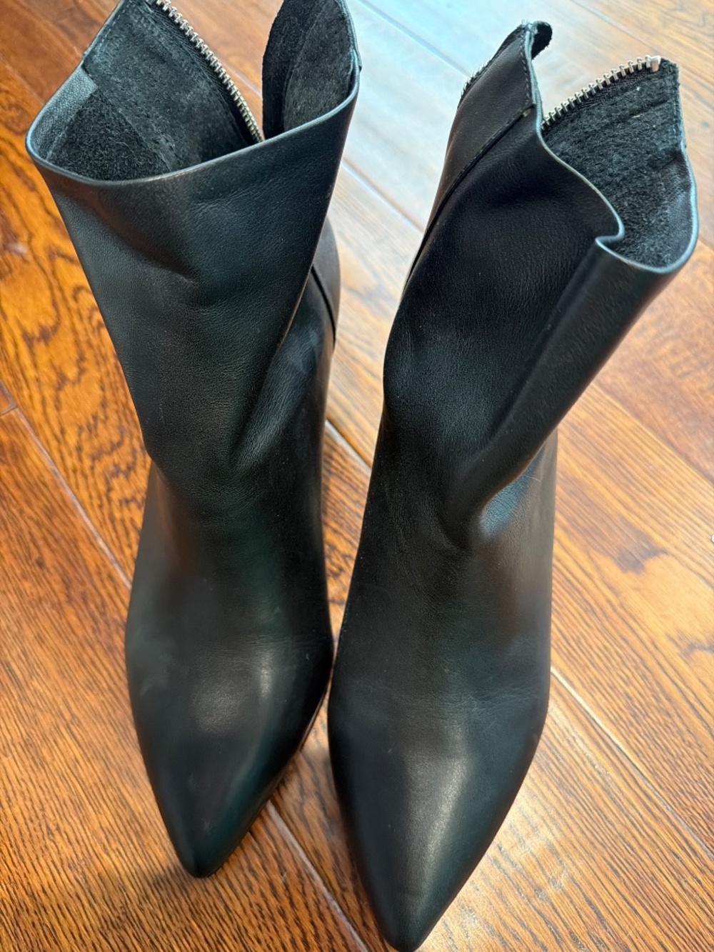 NWT Steve Madden Black Pointed Toe Wedge Booties | 8.5 - Picture 7 of 12